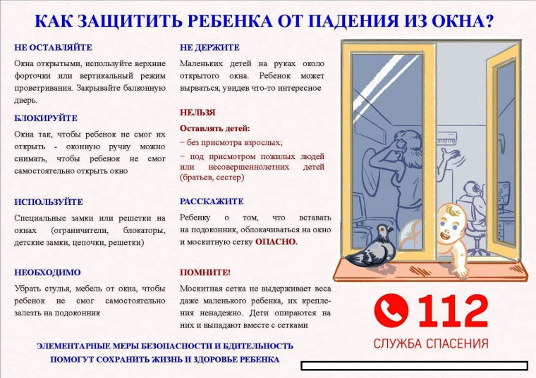 Памятка для родителей по профилактике выпадения детей из окна.